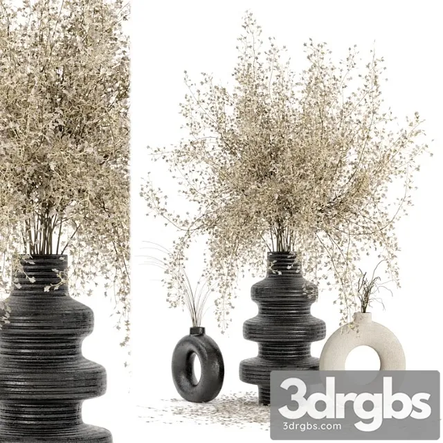 Indoor dry plants in rusty concrete pots – set 288 Indoor dry plants in rusty concrete pots – set 288