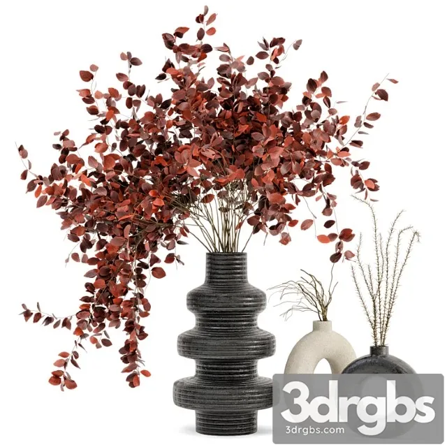 Indoor dry plants in rusty concrete pots – set 80 Indoor dry plants in rusty concrete pots – set 80
