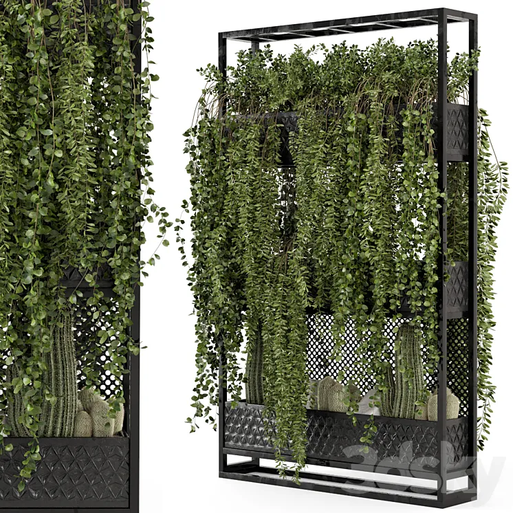 Indoor Hanging Plants in Metal Stand – Set 440 3D Model Free Download