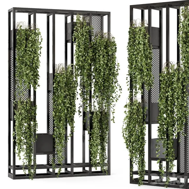 Indoor Hanging Plants in Metal Stand – Set 848 3D Model Indoor Hanging Plants in Metal Stand – Set 848 3D Model