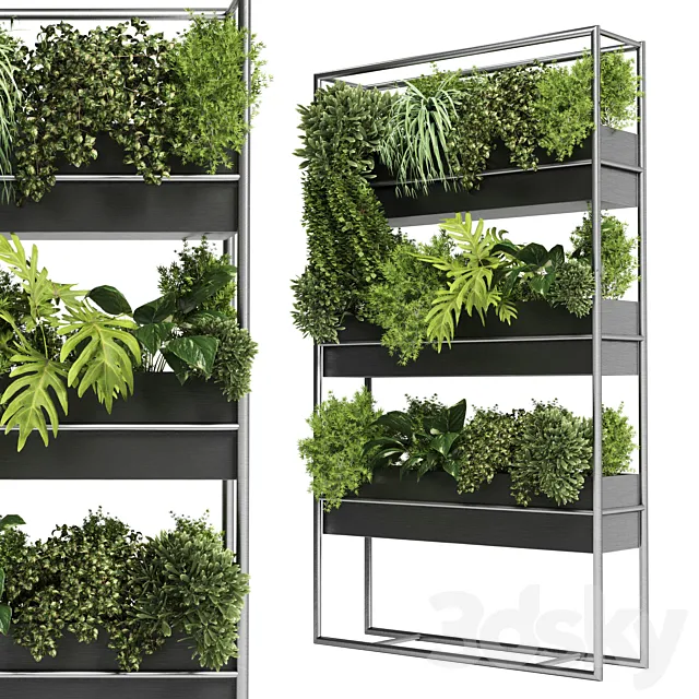 Indoor Plant Plant Stand Metal Vase 02 3D Model