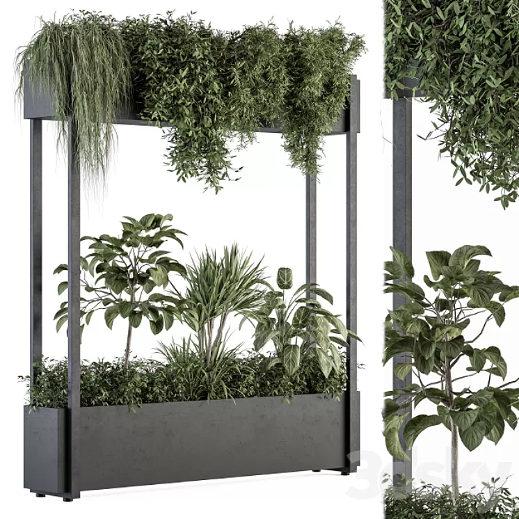 indoor Plant Set 258 – Plant Box Stand 3D Model