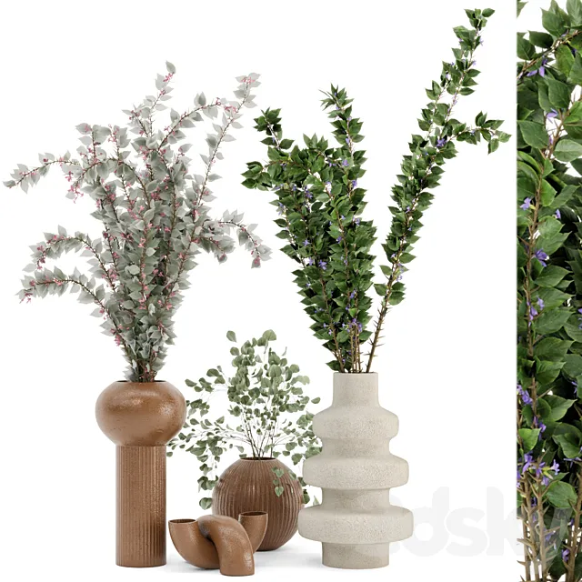 Indoor Plants in rusty Concrete Pots – Set 77 3DModel Indoor Plants in rusty Concrete Pots – Set 77 3DModel