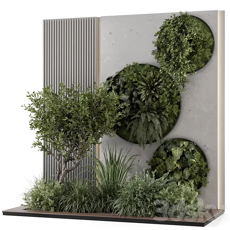 Indoor Wall Vertical Garden in Concrete Base – Set 1357 3D Model Free Download Indoor Wall Vertical Garden in Concrete Base – Set 1357 3D Model Free Download