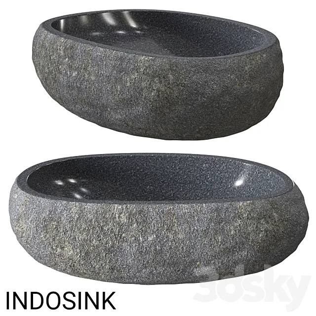 Indosync river stone sink 3D Model Indosync river stone sink 3D Model