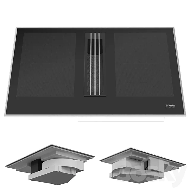Induction hob MIELE KMDA 7633 FR 806 mm with hood 3D Model Induction hob MIELE KMDA 7633 FR 806 mm with hood 3D Model