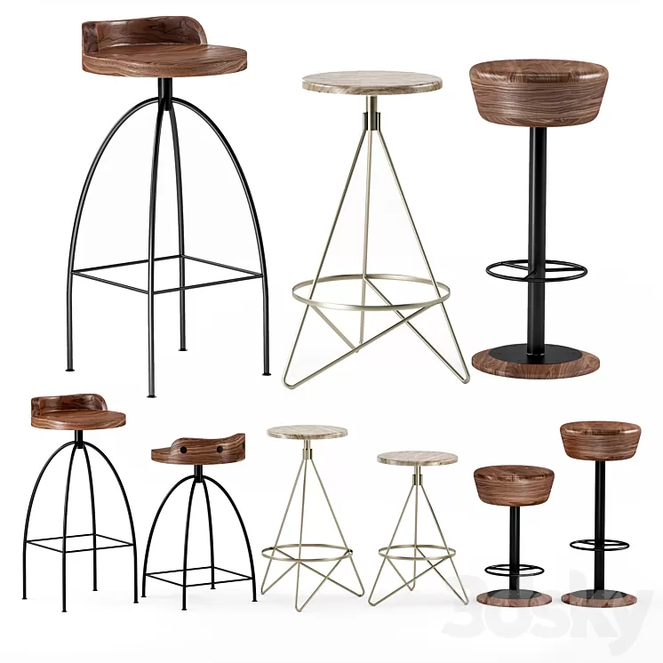 Industrial Bar Stool by Arteriors 3D Model Industrial Bar Stool by Arteriors 3D Model