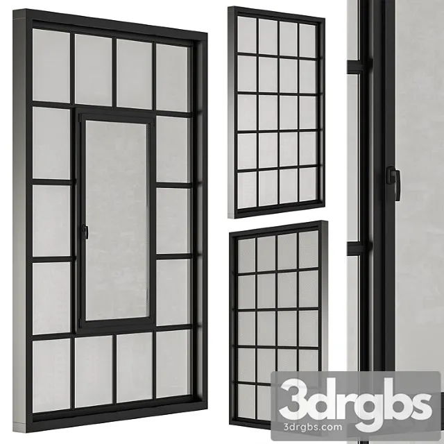 Industrial Black Window Modern Windows Set 14 3D Model Download
