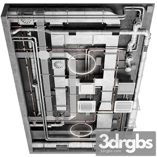 Industrial ceiling 7 3D Model Download