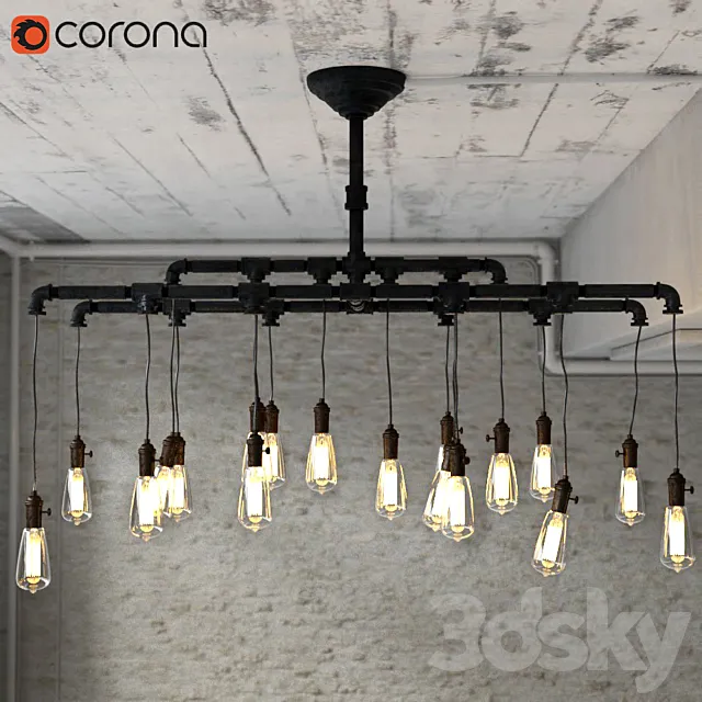Industrial Chandelier 3DModel Industrial Chandelier 3DModel