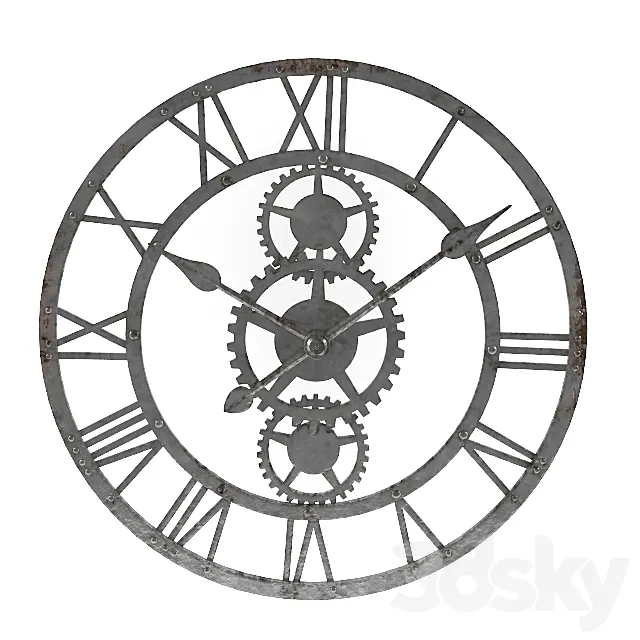 Industrial clock 3DModel Industrial clock 3DModel