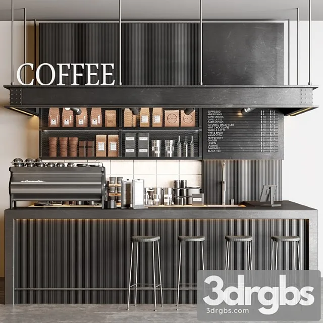 Industrial Coffee Shop 3D Model Download