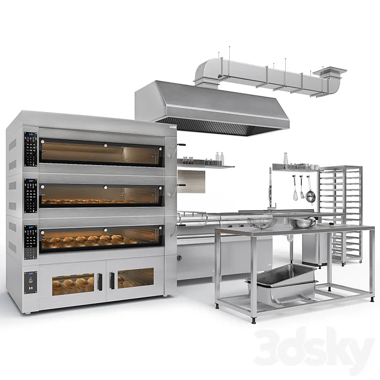 Industrial Kitchen Equipments 3D Model Free Download