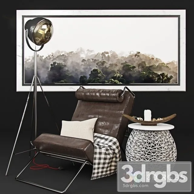 Industrial Leather Armchair 3D Model Download