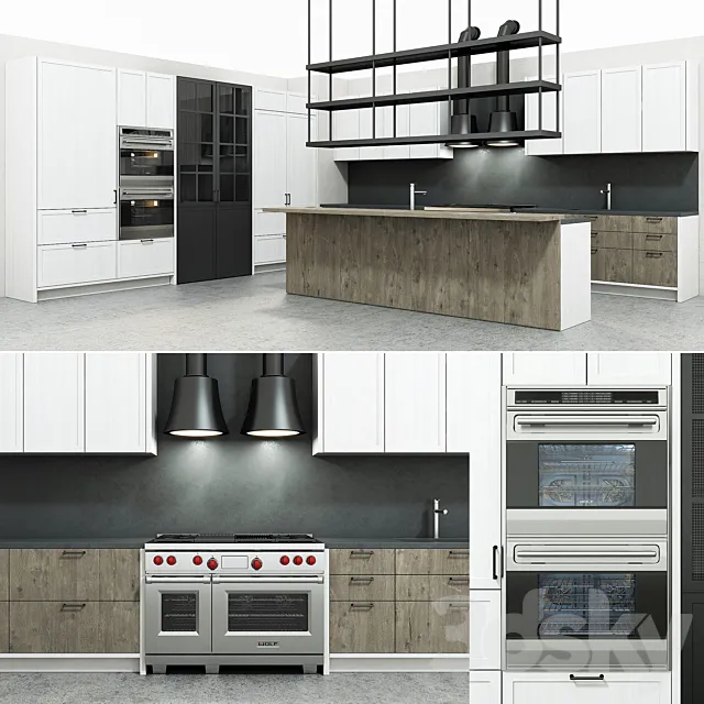 Industrial style kitchen 3D Model Industrial style kitchen 3D Model