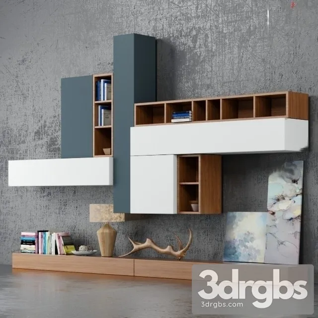 Industrial Wooden Cabinet 3D Model Download