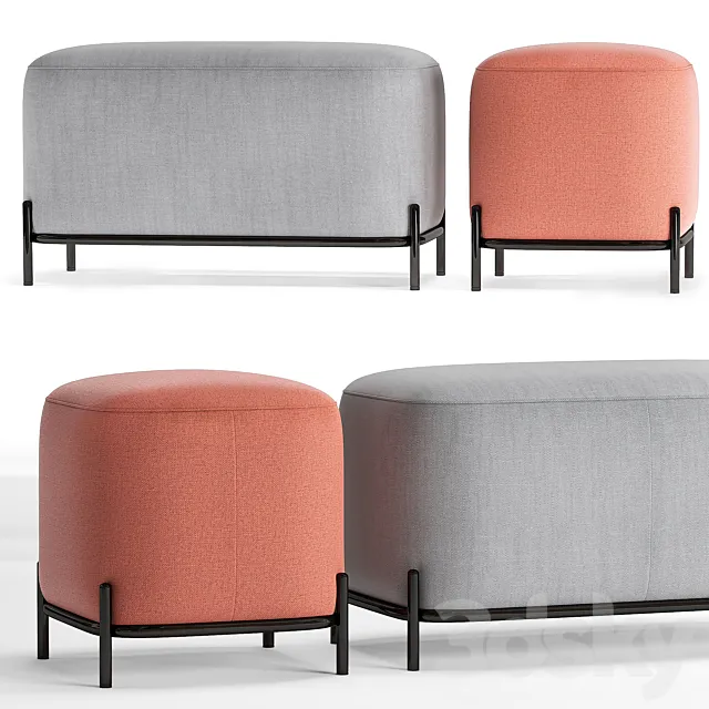 Industry West HEMLOCK pouf 3D Model Industry West HEMLOCK pouf 3D Model