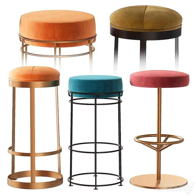 Industry West JAX bar stool 3D Model