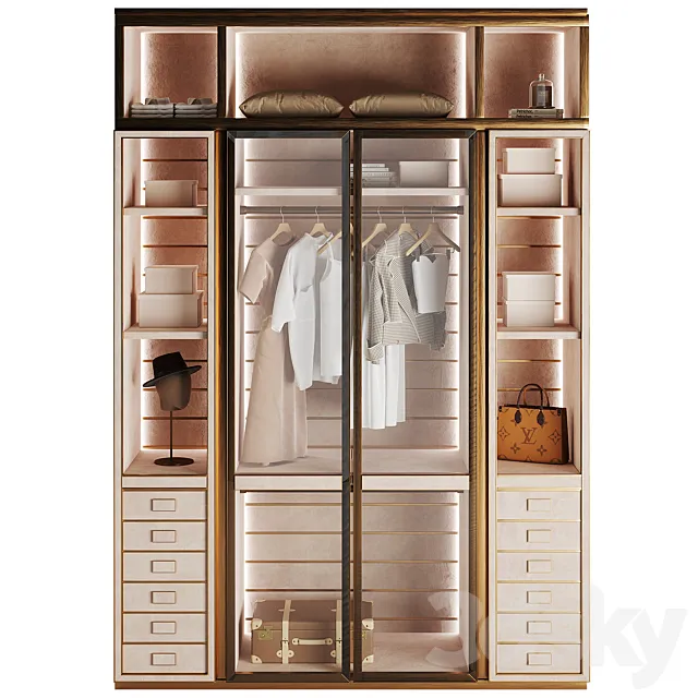 Inedito Asnaghi Stamford Wardrobe 3D Model Inedito Asnaghi Stamford Wardrobe 3D Model