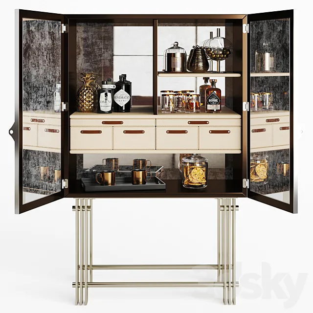 Inedito Asnaghi Vivara Bar cabinet 3D Model