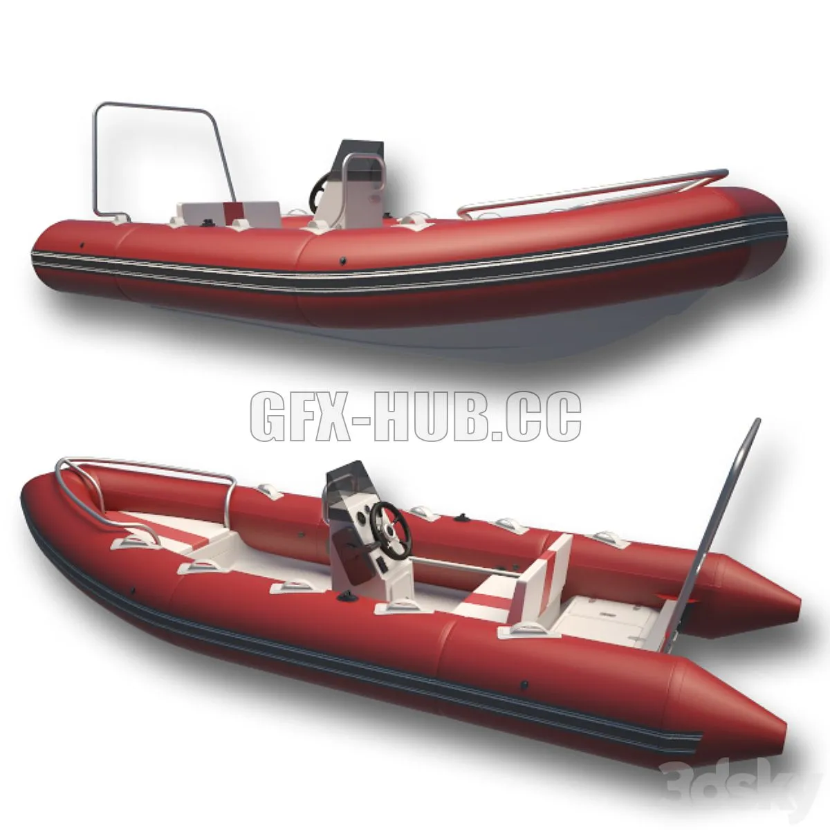 Inflatable boat 3D Model
