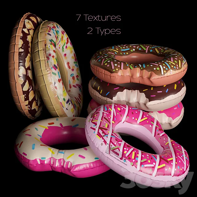 Inflatable circles Intex “Donuts” 3D Model Inflatable circles Intex “Donuts” 3D Model