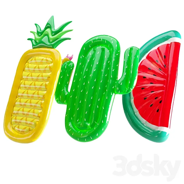 Inflatable swimming mattresses 3D Model