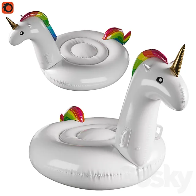 Inflatable unicorn circle 3D Model