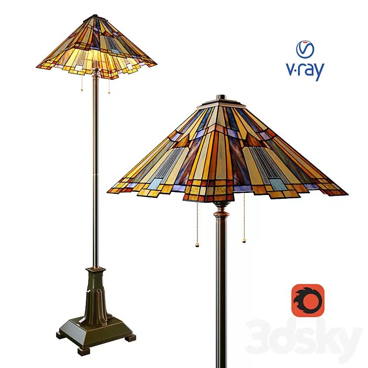 INGLENOOK Floor Lamp model of a floor lamp from QUOIZEL USA. 3D Model