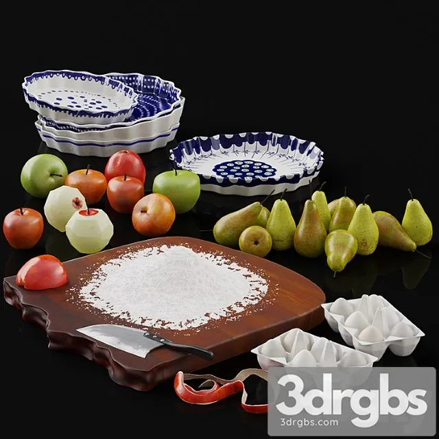 Ingridients For A Pie 3D Model Download