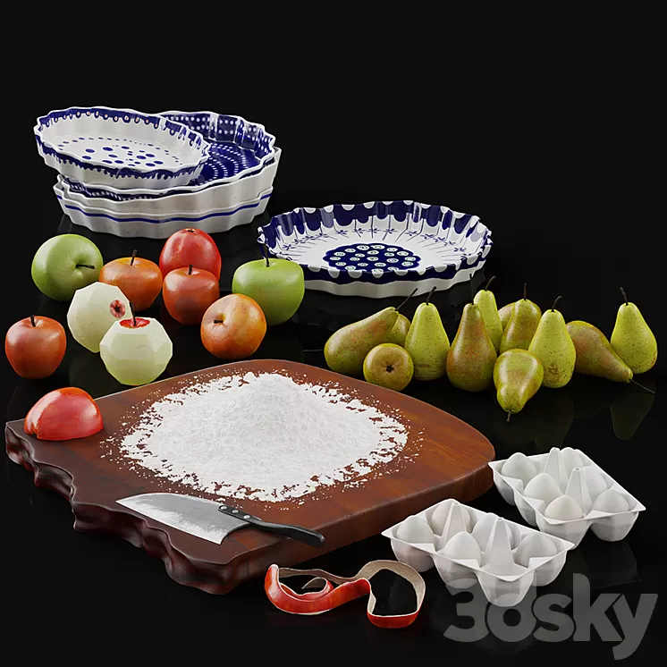 Ingridients for a pie 3D Model