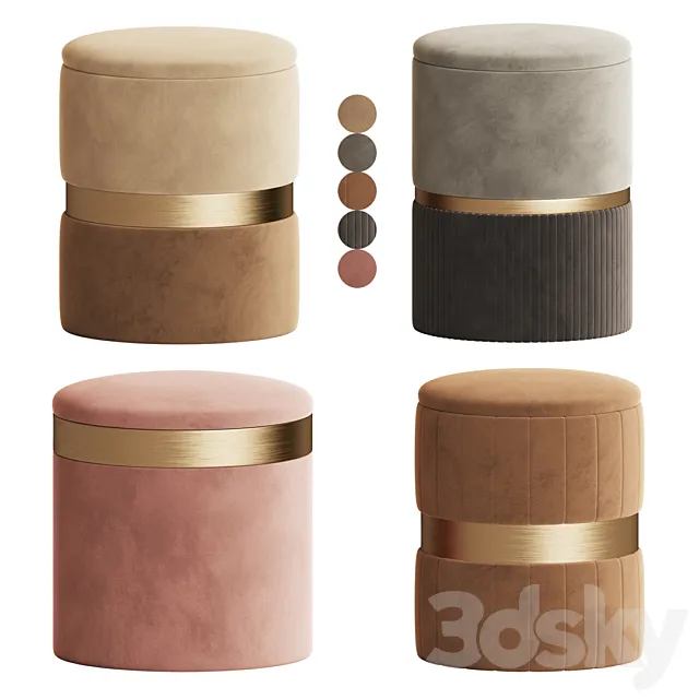 Inmyroom Ottoman Set 3D Model