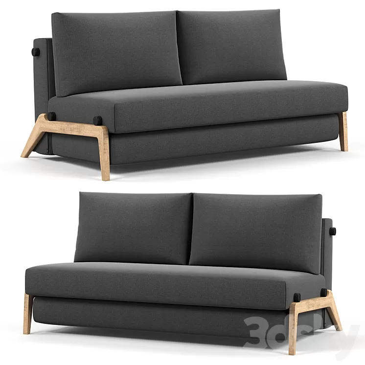 Innovation Living ILB 500 160 Sofa Bed Lacquered Oak 3D Model Free Download