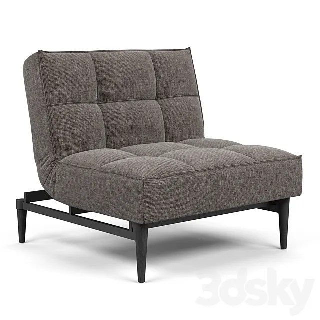 Innovation Living Splitback Styletto Chair Black Wood 3D Model