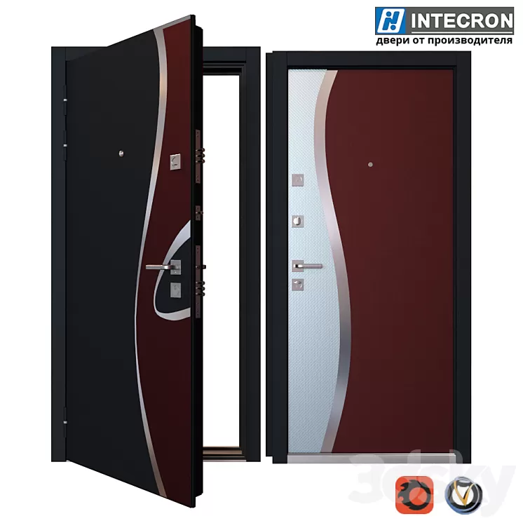 Input metal door INTECRON WAVE 3D Model
