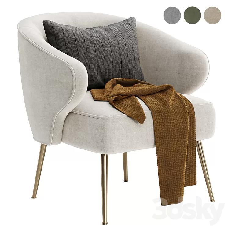 Insignares Upholstered Accent Chair 3D Model Free Download