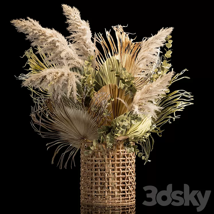 Installation bouquet pampas grass in a wicker basket of twigs dry leaves dried flower. 239. 3D Model Free Download Installation bouquet pampas grass in a wicker basket of twigs dry leaves dried flower. 239. 3D Model Free Download