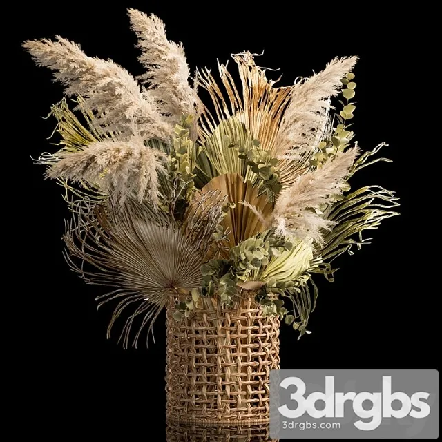 Installation bouquet pampas grass in a wicker basket of twigs, dry leaves, dried flower. 239. Installation bouquet pampas grass in a wicker basket of twigs, dry leaves, dried flower. 239.