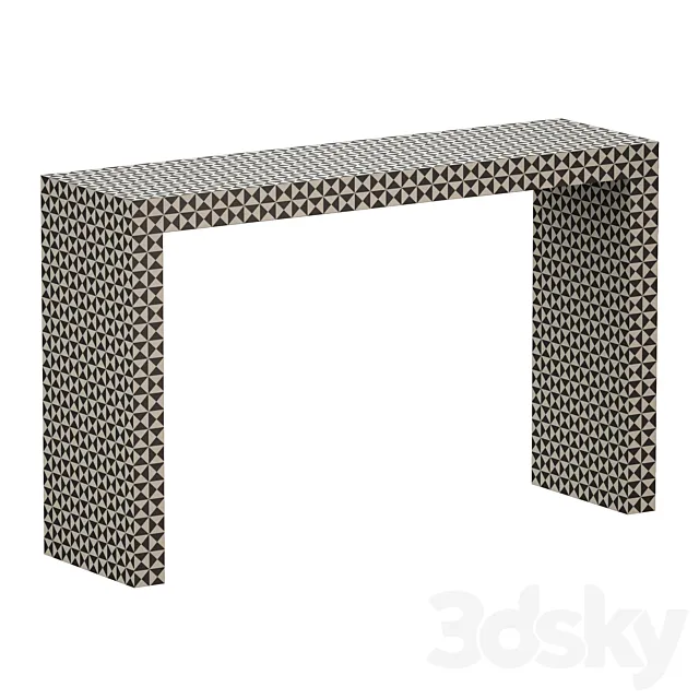 Intarsia Black Console Table (Crate and Barrel) 3D Model