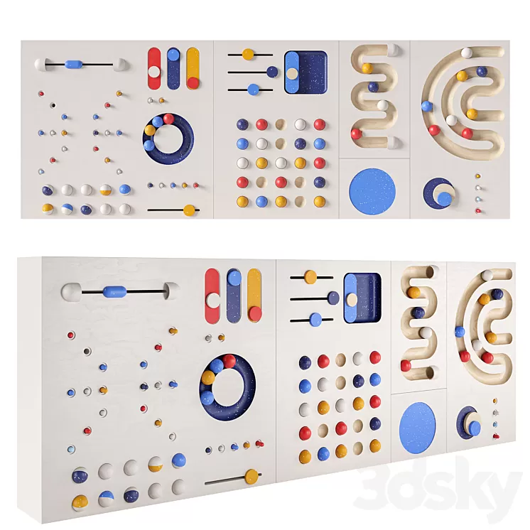 Interactive game board (panel) for a children's room 3D Model 3DSKY
