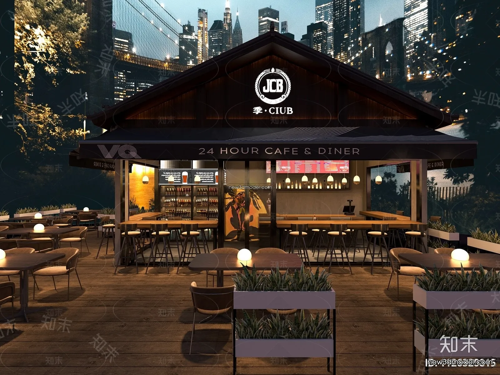 Interior 3D Model of Bar – 3D Blocks – 003 – CORONA