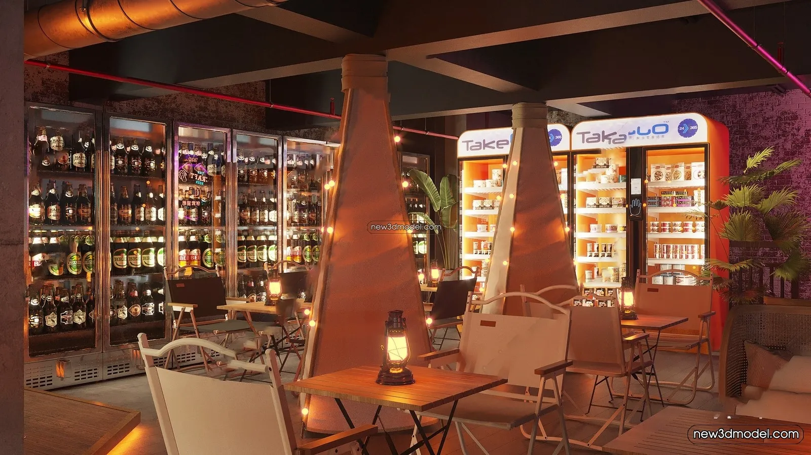 Interior 3D Model of Bar – 3D Blocks – 005 – VRAY