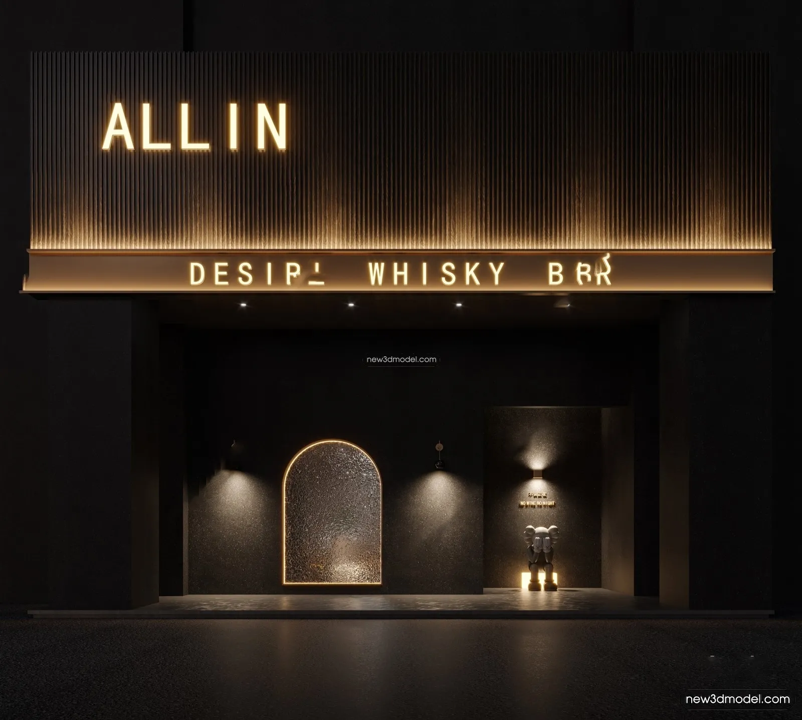 Interior 3D Model of Bar – 3D Blocks – 013 – VRAY