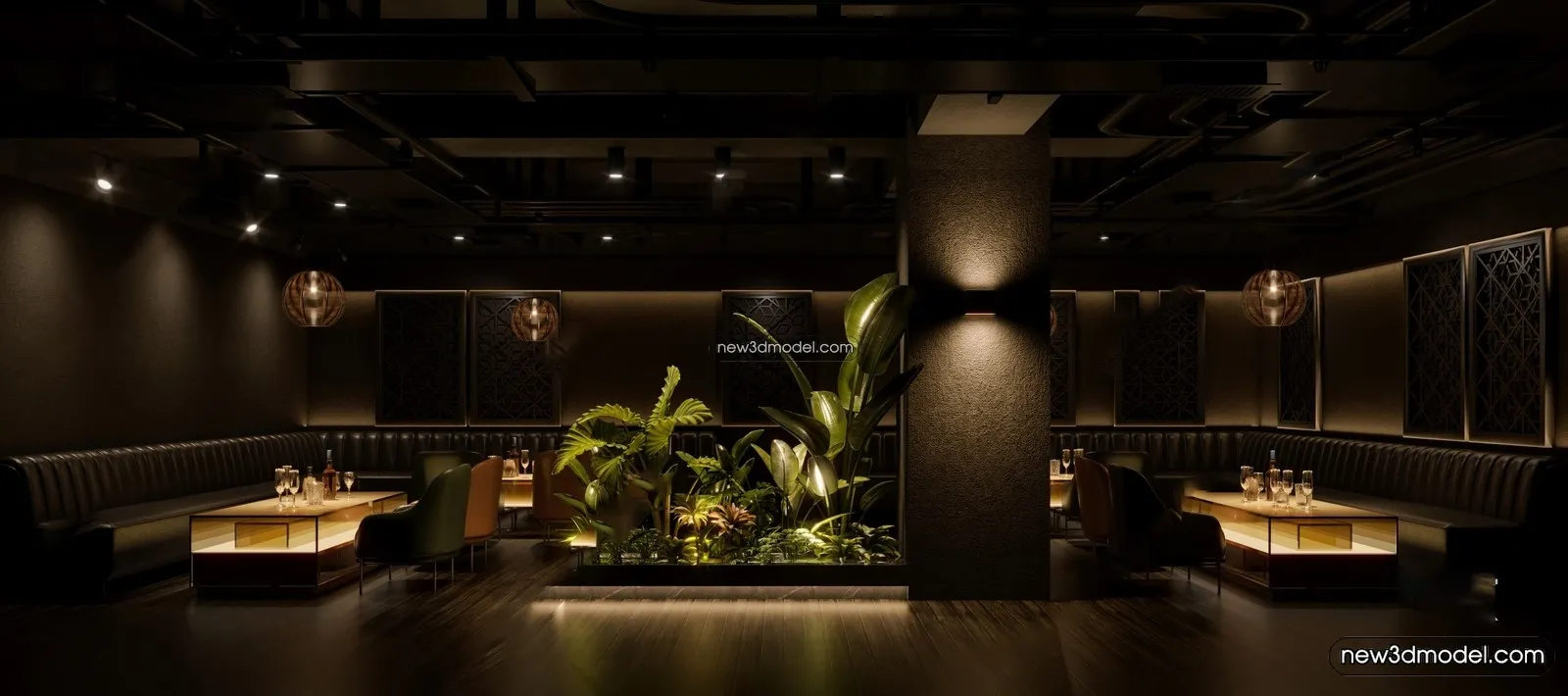 Interior 3D Model of Bar – 3D Blocks – 014 – VRAY