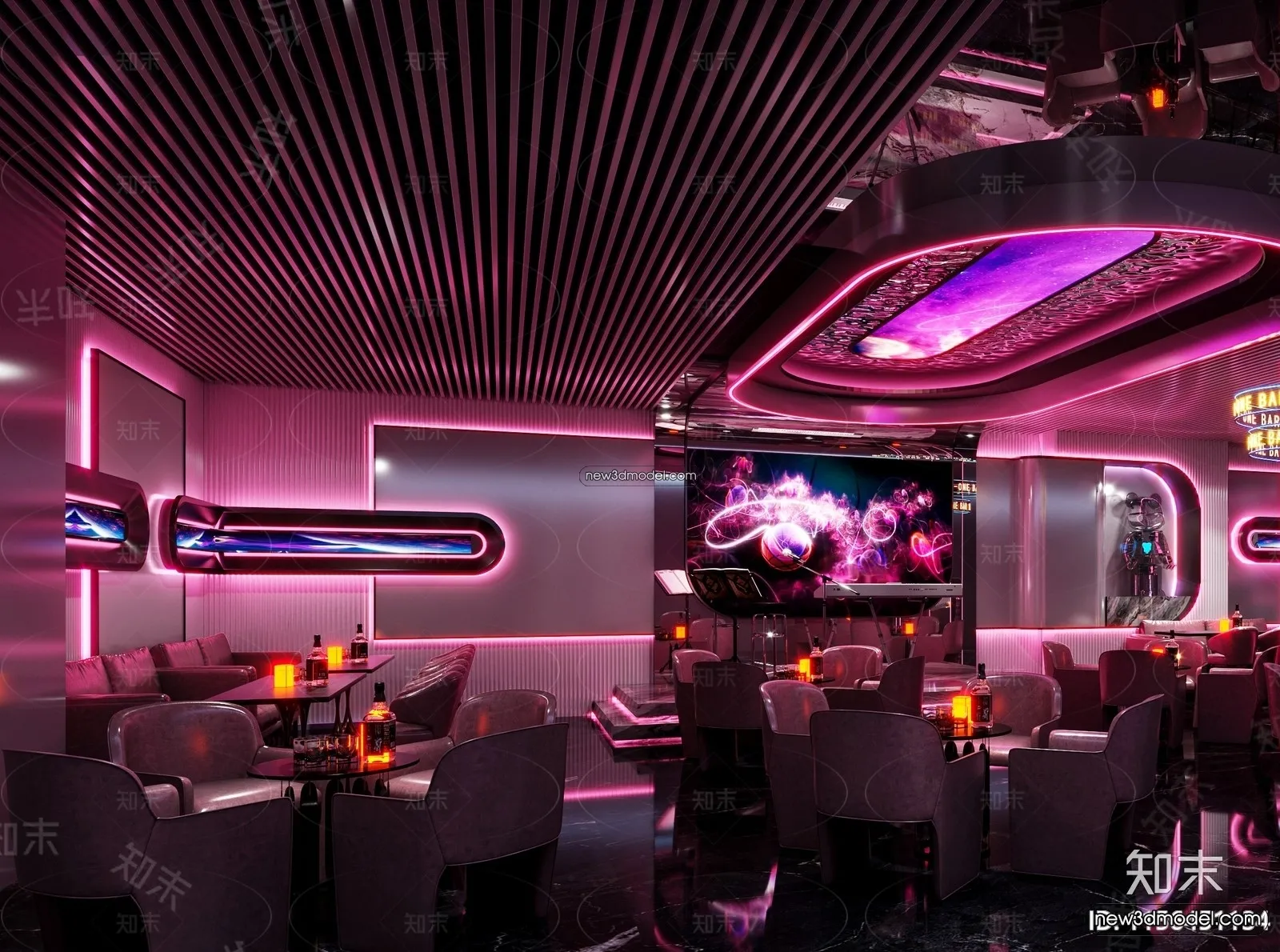 Interior 3D Model of Bar – 3D Blocks – 020 – VRAY