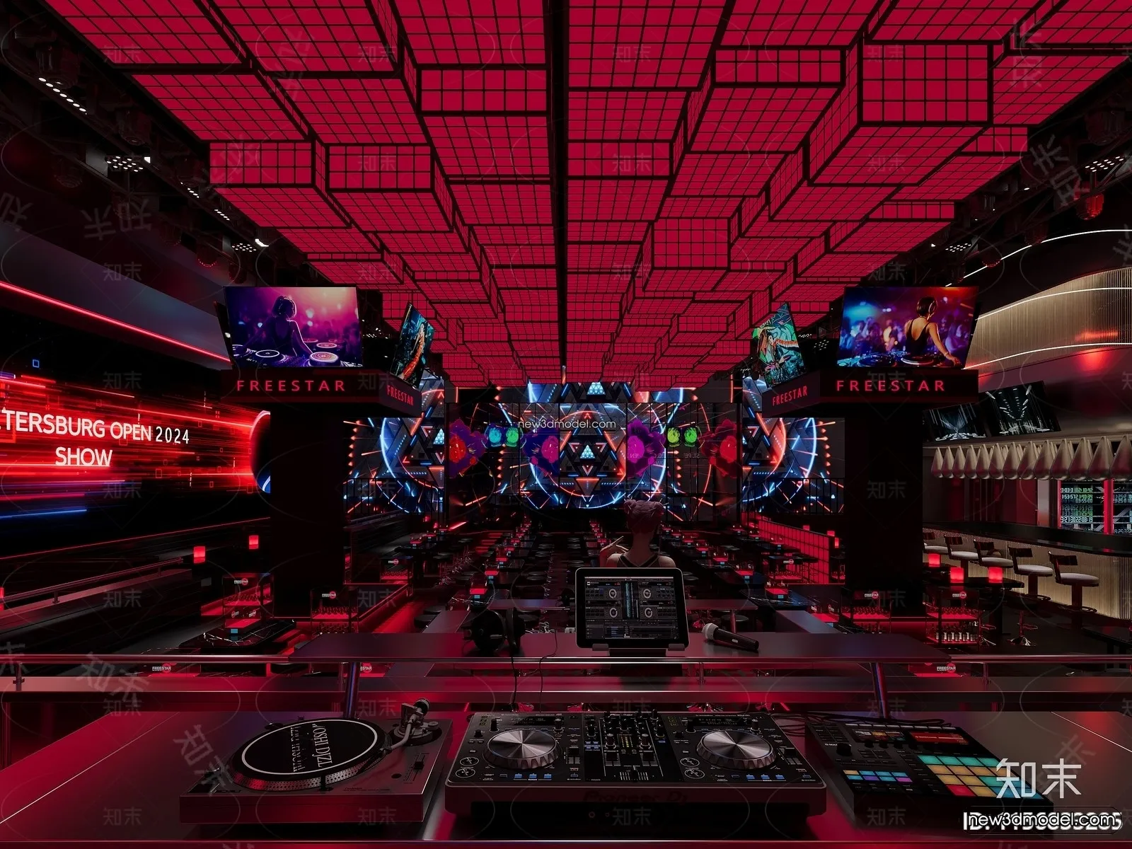 Interior 3D Model of Bar – 3D Blocks – 023 – CORONA