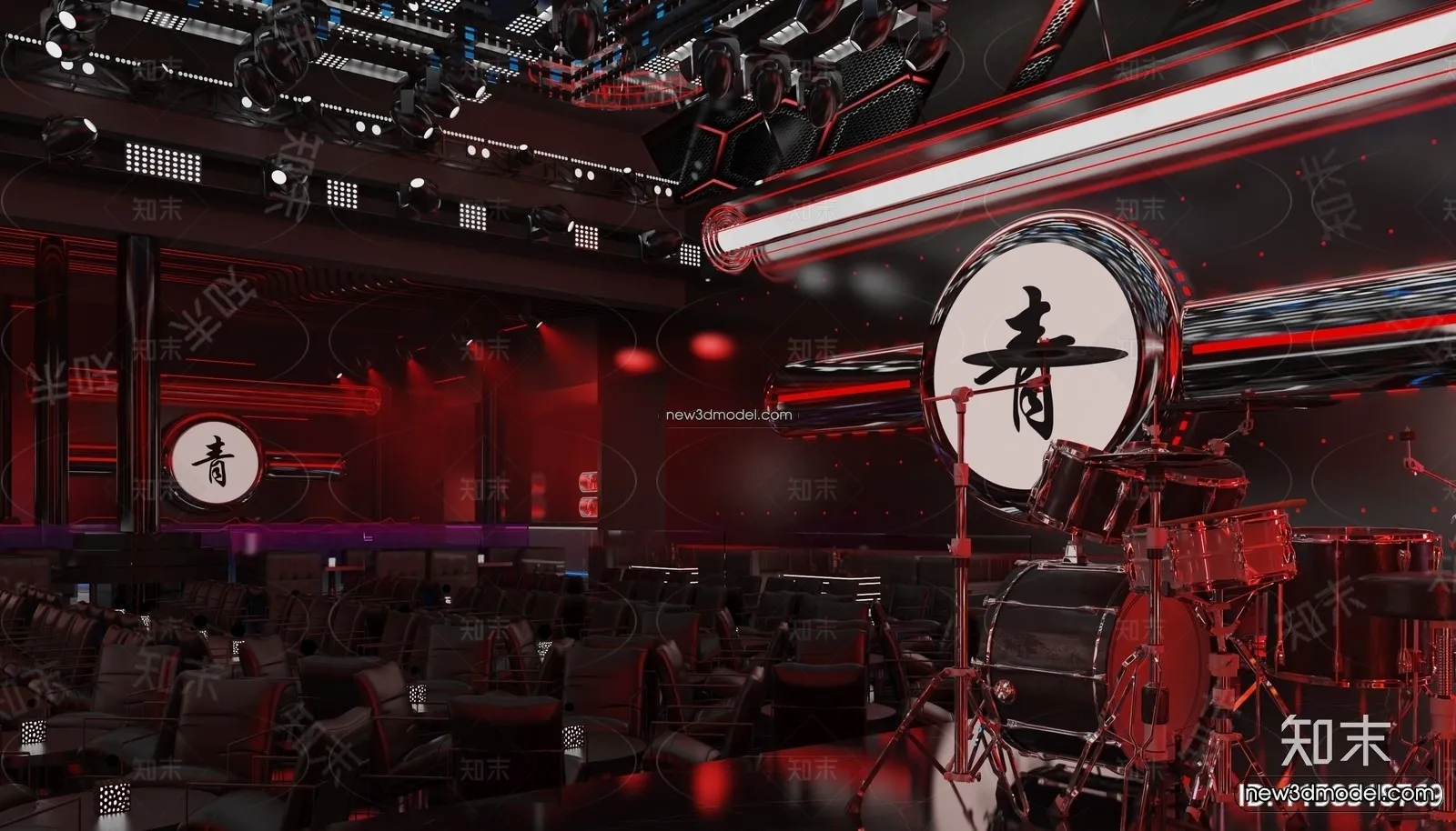 Interior 3D Model of Bar – 3D Blocks – 024 – VRAY