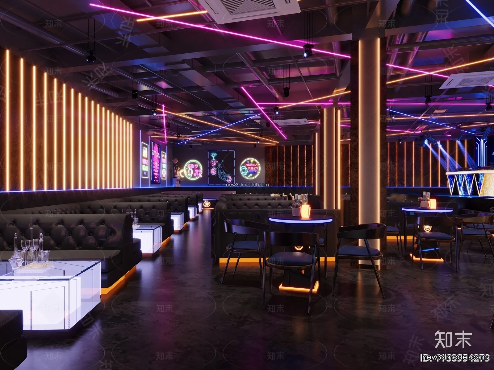 Interior 3D Model of Bar – 3D Blocks – 031 – CORONA