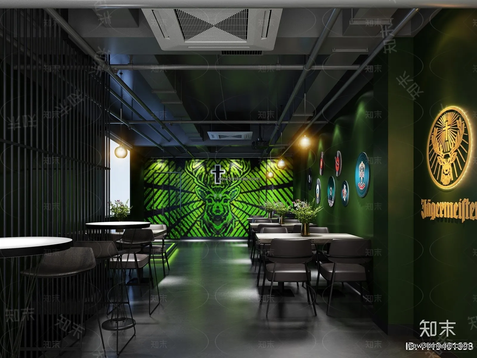 Interior 3D Model of Bar – 3D Blocks – 043 – VRAY