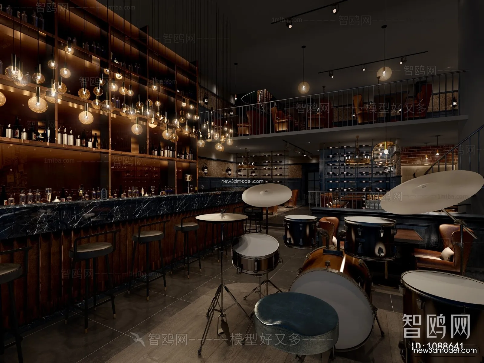 Interior 3D Model of Bar – 3D Blocks – 050 – VRAY